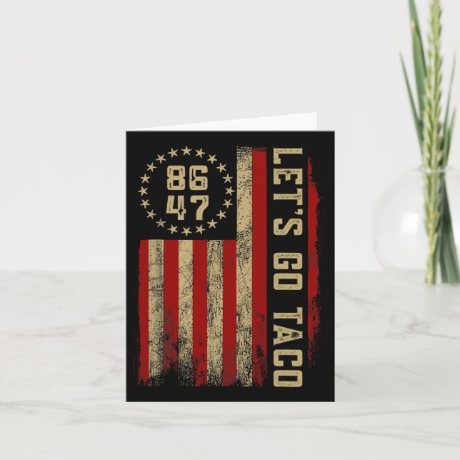 Taco Funny Let's Go Taco USA Flag Karte (Vorderseite)