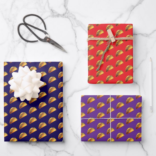 Taco Geschenkpapier Set (Vorderseite)