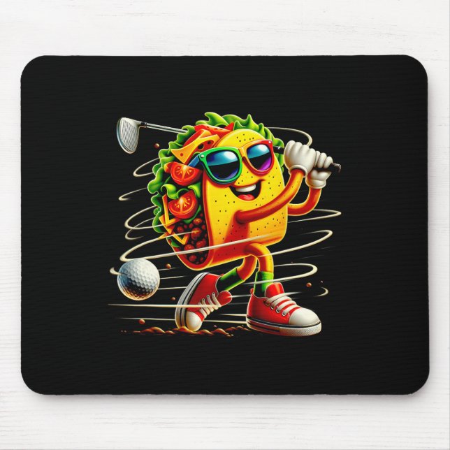 Taco-Golfspieler Cinco De Mayo Mexikanischer Golfe Mousepad (Vorne)