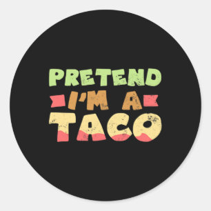 Taco Halloween Kostümdesign Vorgeben, ich bin ein Runder Aufkleber