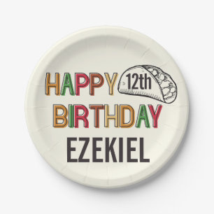 Taco Happy Birthday Personalisiert Pappteller