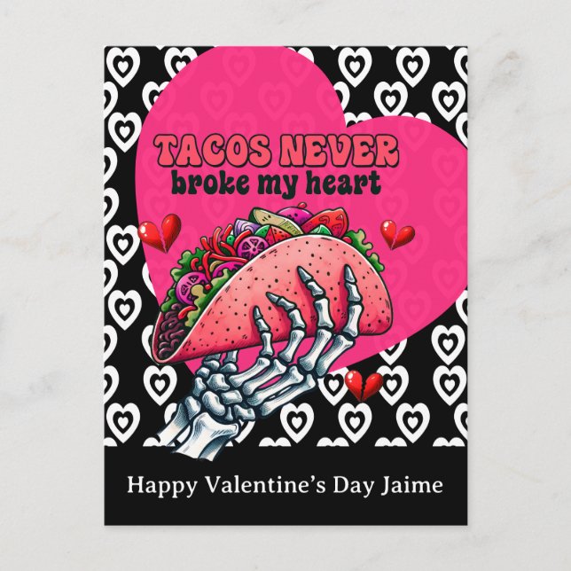 Taco Hearts Valentinstag Postkarte (Vorderseite)