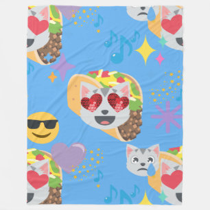 Taco-Katze-Emoji-Decke Fleecedecke
