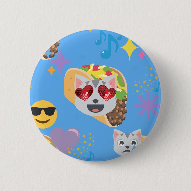 Taco-Katze-Emoticon Button (Vorderseite)