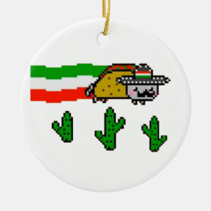 Taco-Katze Keramikornament