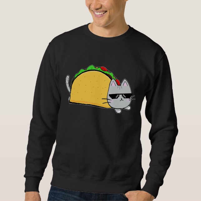 Taco Katze mexikanische Lebensmittel Männer Frauen Sweatshirt (Vorderseite)