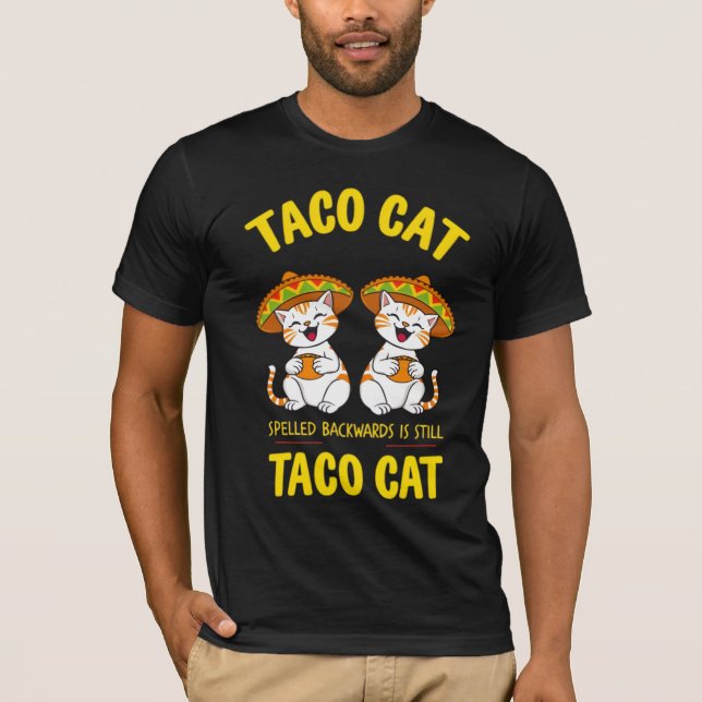 Taco Katze rückwärts geschrieben ist immer noch Ta T-Shirt (Vorderseite)