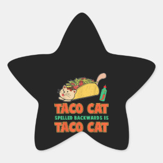 Taco Katze rückwärts geschrieben ist Taco Katze Fu Stern-Aufkleber