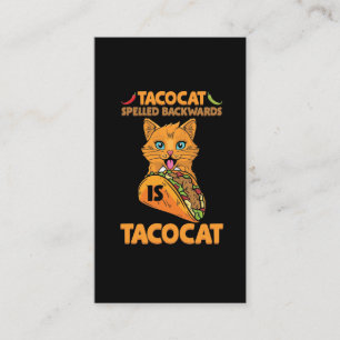 Taco-Katze rückwärts Tacocat mexikanisches Essen Visitenkarte