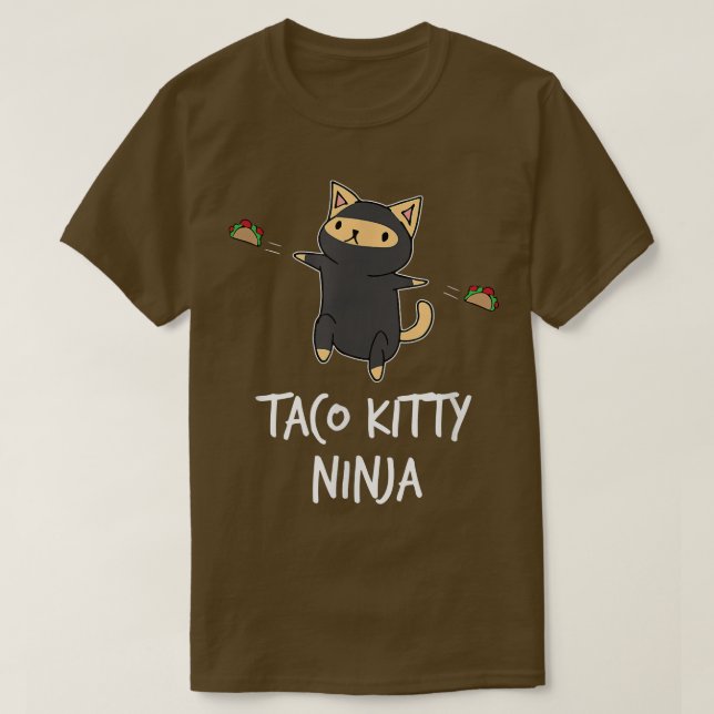 Taco Kitty Ninja Funny Cat  T-Shirt (Design vorne)