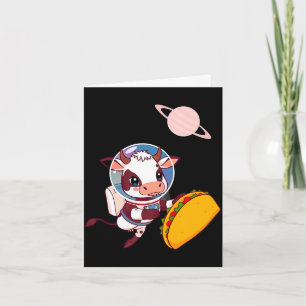 Taco-Liebhaber-Kuh-Astronaut feiert Cinco de Mayo Karte