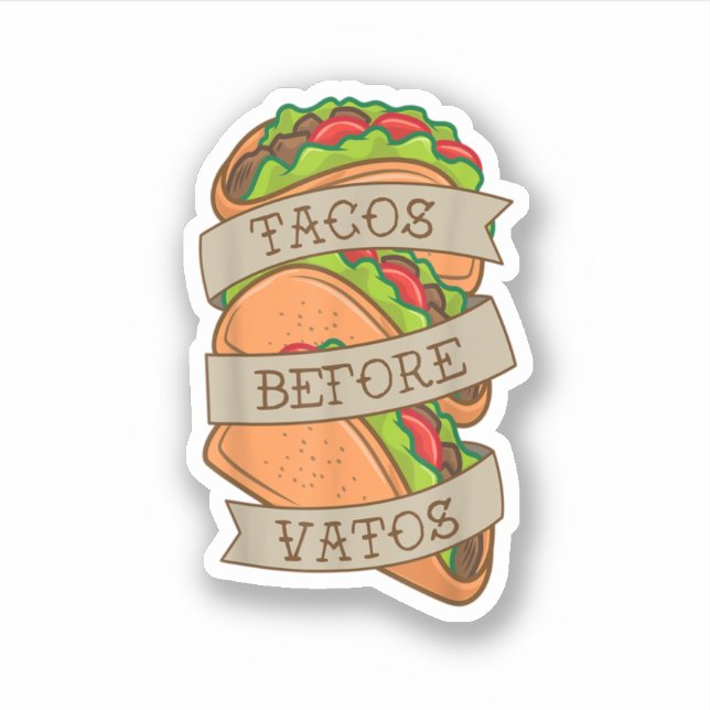 Taco Lover Tacos Before Vatos Tattoo Style Taco Ar Aufkleber (Vorderseite)