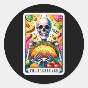 Taco Lover Tarot Card Taco Dienstag Cinco De Ma Runder Aufkleber