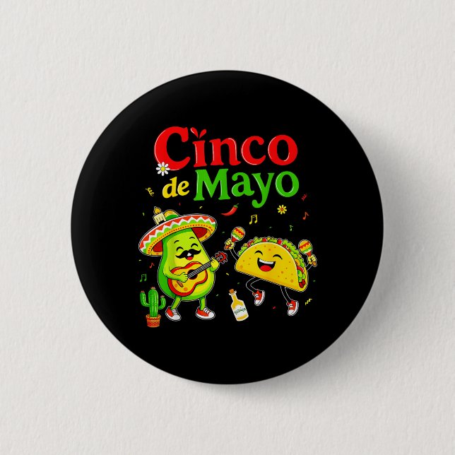 Taco-Mexikanische Patty für Kinder Junge Mädchen M Button (Vorderseite)
