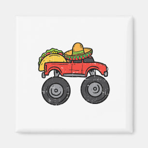 Taco Monster Truck Sombrero Cinco De Mayo Mexiko Magnet