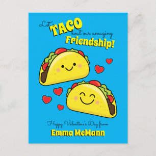 Taco Niedlich Kids Classroom Valentine Freundschaf Postkarte