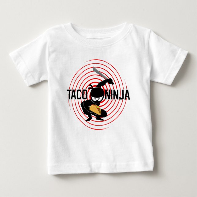 Taco Ninja Design - Baby Fine Jersey T - Shirt (Vorderseite)