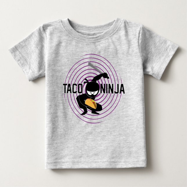 Taco Ninja Design - Baby Fine Jersey T - Shirt (Vorderseite)