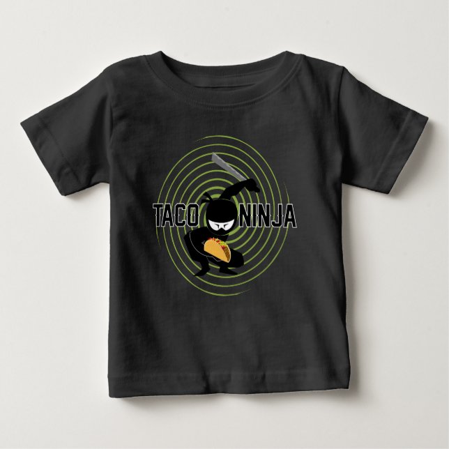 Taco Ninja Design - Baby Fine Jersey T - Shirt (Vorderseite)