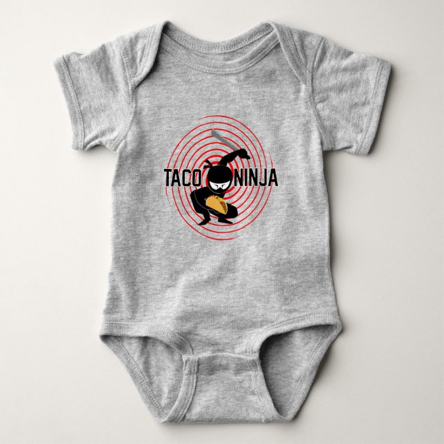 Taco Ninja Design - Baby Jersey Bodysuit Baby Strampler (Vorderseite)