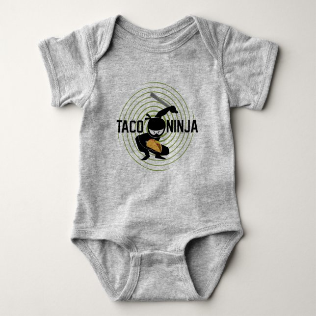 Taco Ninja Design - Baby Jersey Bodysuit Baby Strampler (Vorderseite)