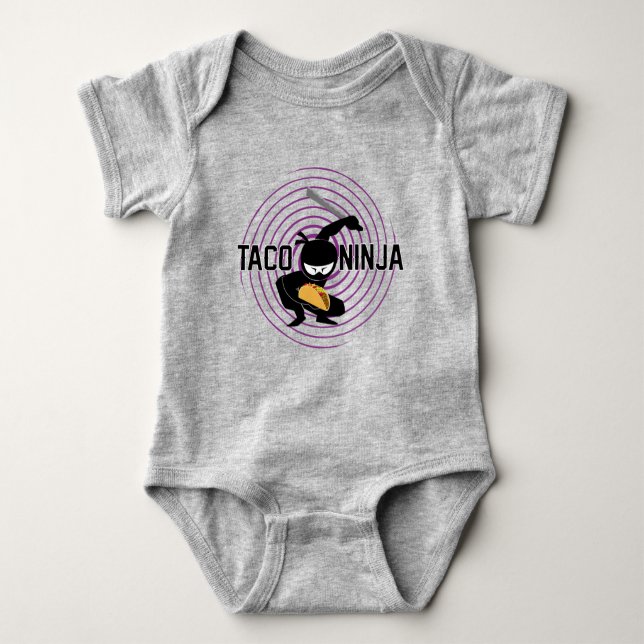 Taco Ninja Design - Baby Jersey Bodysuit Baby Strampler (Vorderseite)