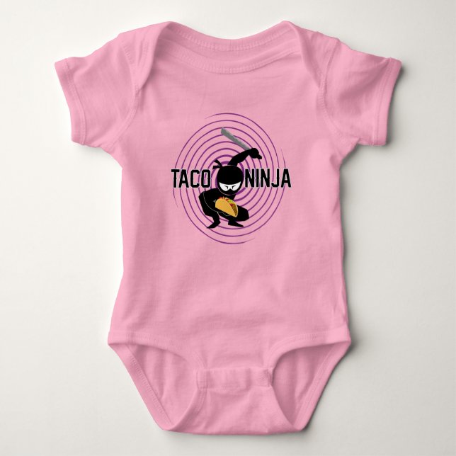 Taco Ninja Design - Baby Jersey Bodysuit Baby Strampler (Vorderseite)