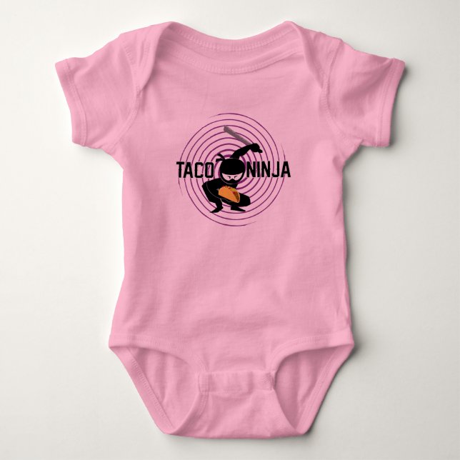 Taco Ninja Design - Baby Jersey Bodysuit Strampler (Vorderseite)