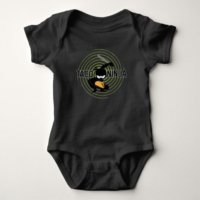Taco Ninja Design - Baby Jersey Bodysuit Strampler (Vorderseite)