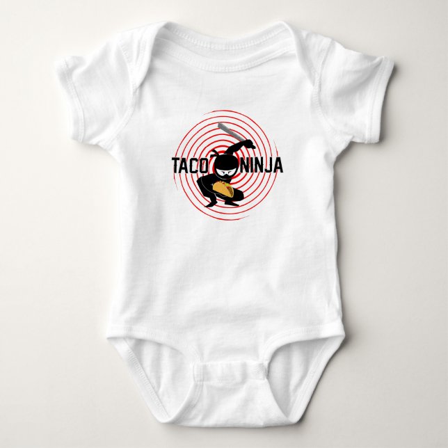 Taco Ninja Design - Baby Jersey Bodysuit Strampler (Vorderseite)