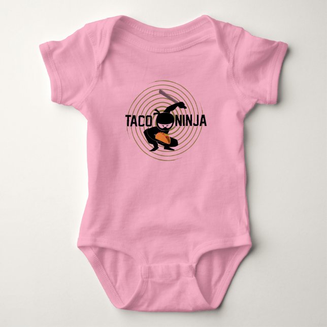 Taco Ninja Design - Baby Jersey Bodysuit Strampler (Vorderseite)
