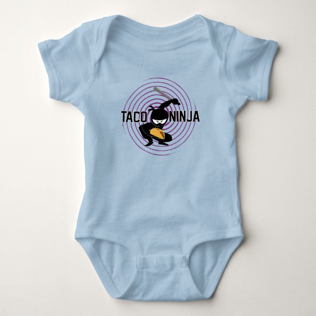 Taco Ninja Design - Baby Jersey Bodysuit Strampler (Vorderseite)