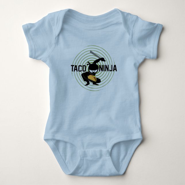 Taco Ninja Design - Baby Jersey Bodysuit Strampler (Vorderseite)