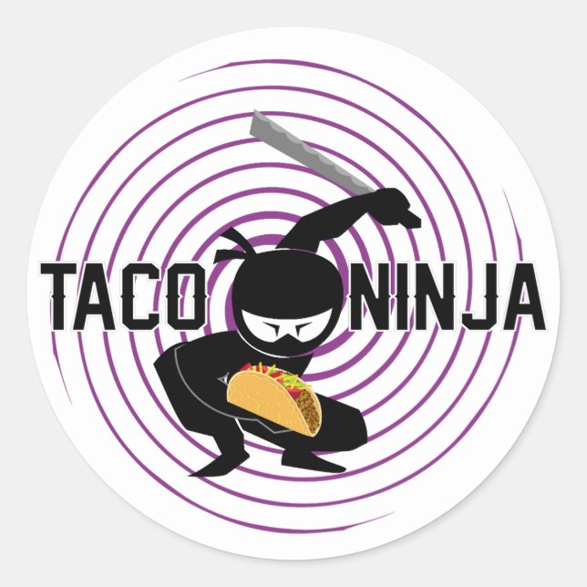 Taco Ninja Design - Klassische Round Stickers (Vorderseite)