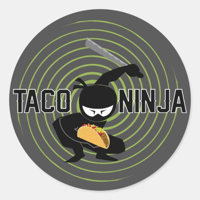 Taco Ninja Design - Klassische Round Stickers (Vorderseite)