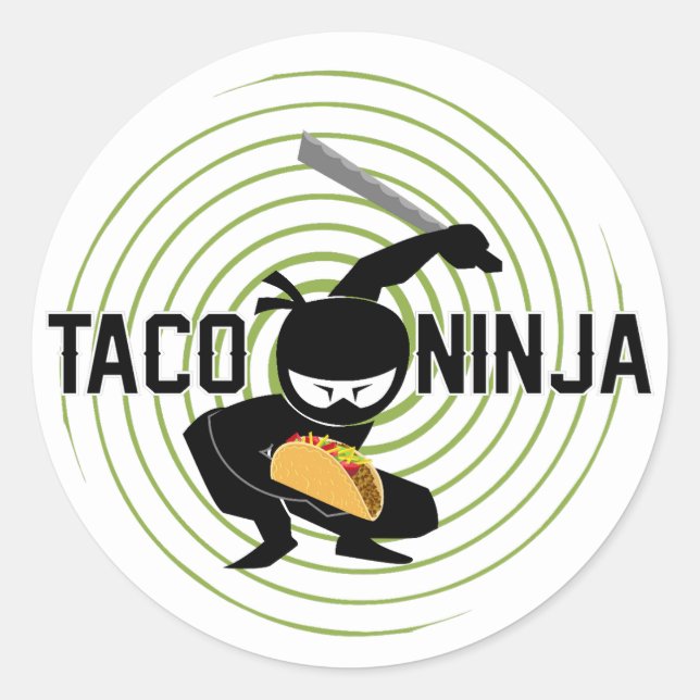 Taco Ninja Design - Klassische Round Stickers (Vorderseite)