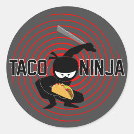 Taco Ninja Design - Klassische Round Stickers