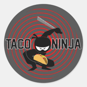 Taco Ninja Design - Klassische Round Stickers