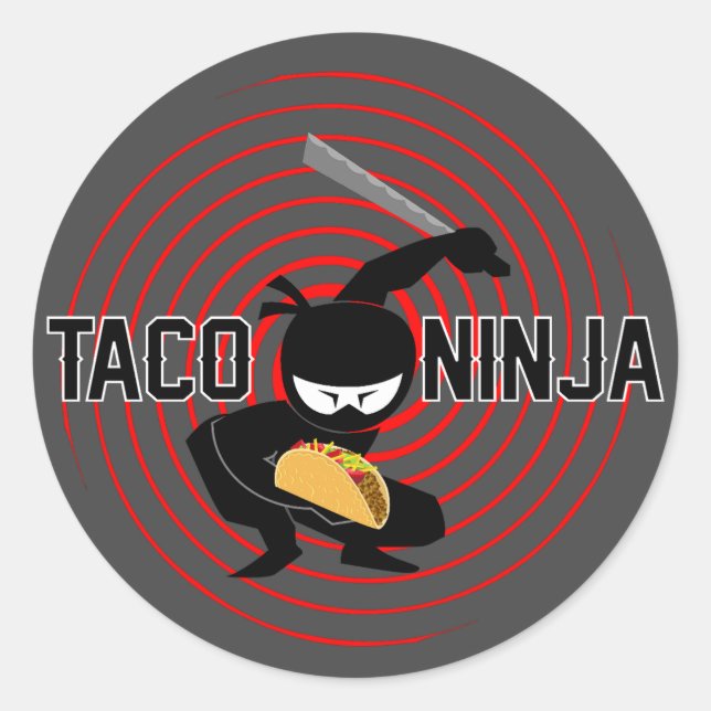 Taco Ninja Design - Klassische Round Stickers (Vorderseite)