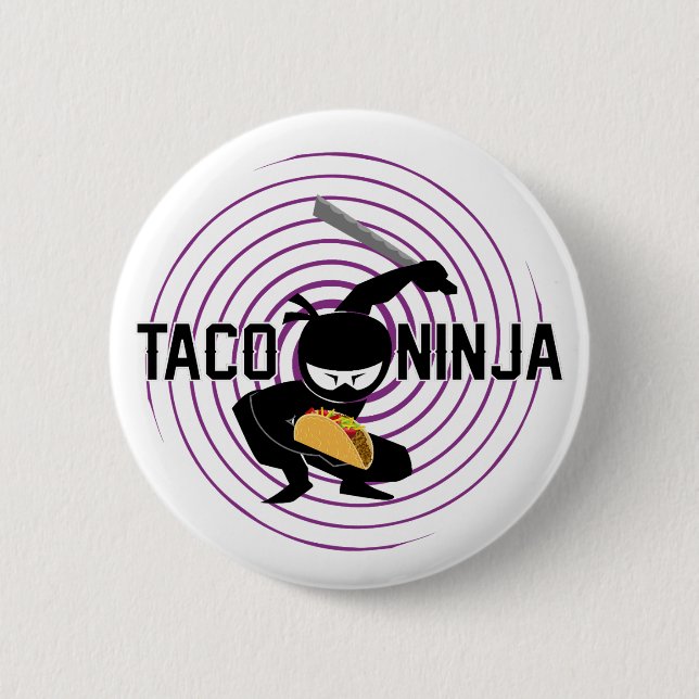 Taco Ninja Design - Round Button (Vorderseite)