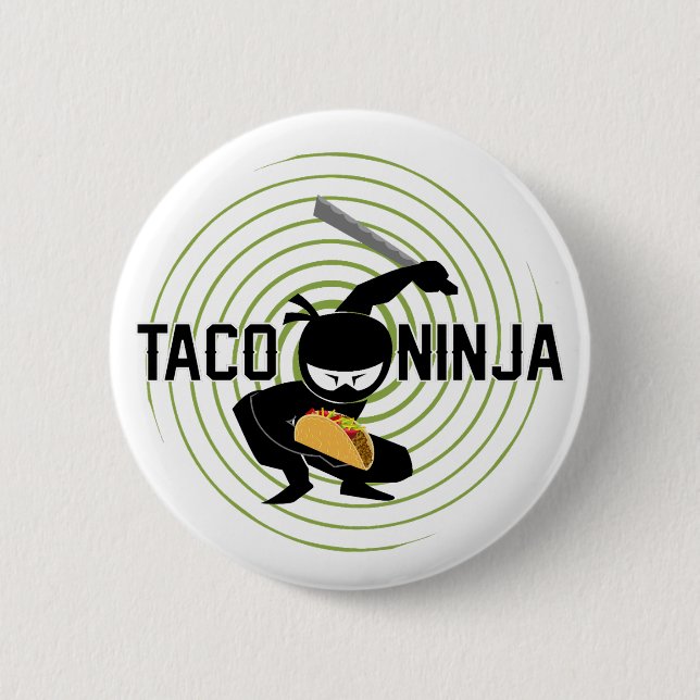 Taco Ninja Design - Round Button (Vorderseite)