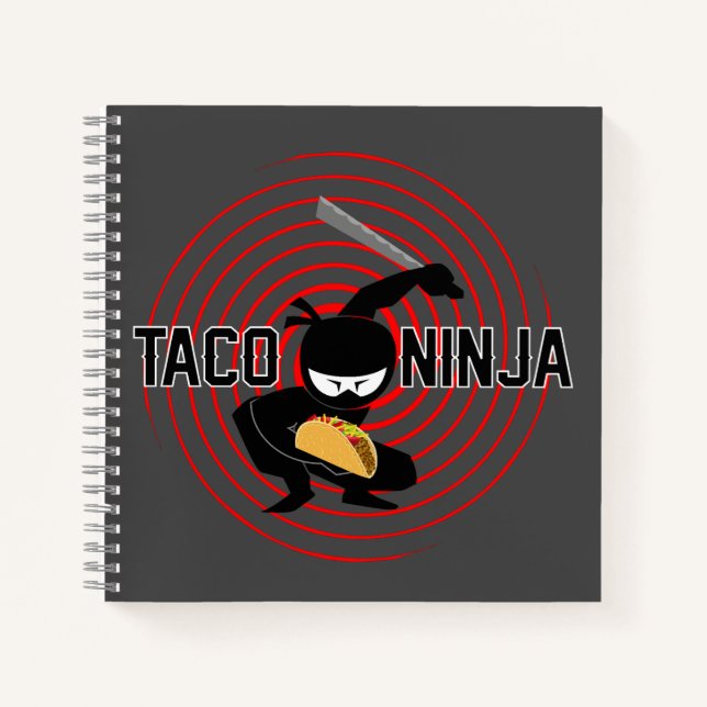 Taco Ninja Design - Spiral-Notebook Notizbuch (Vorderseite)