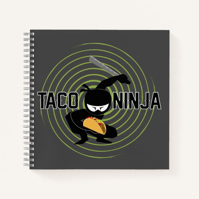 Taco Ninja Design - Spiral-Notebook Notizbuch (Vorderseite)