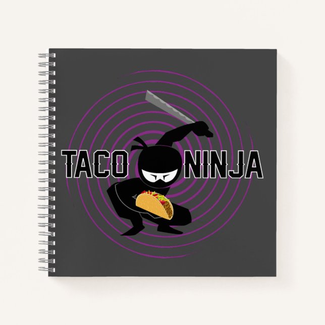 Taco Ninja Design - Spiral-Notebook Notizbuch (Vorderseite)