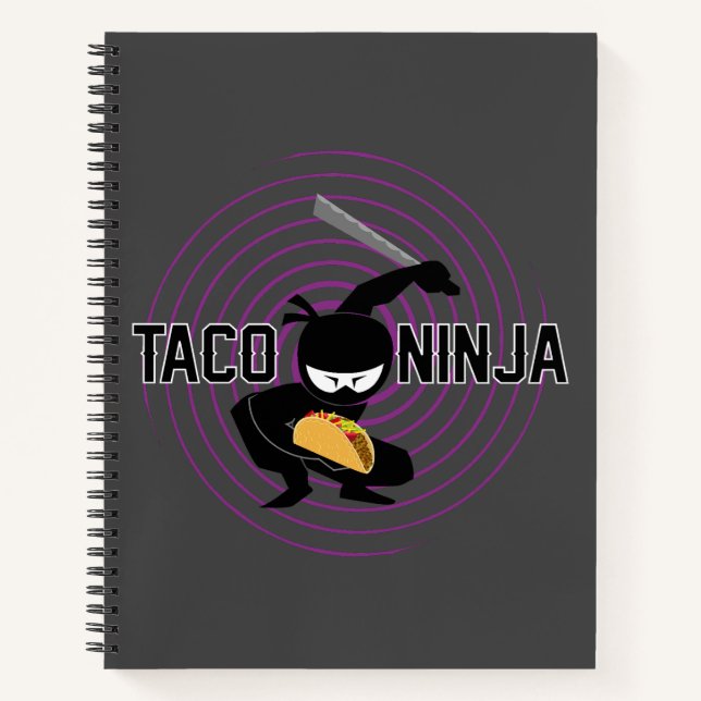 Taco Ninja Design - Spiral-Notebook Notizbuch (Vorderseite)