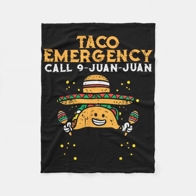 Taco Notruf 9 Juan Juan Funny Cinco De May Fleecedecke (Vorderseite)
