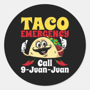 Taco Notruf 9 Juan Juan Funny Cinco De May Runder Aufkleber