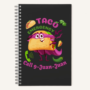 Taco Notruf 9 Juan Juan Juan mexikanischer Food Lo Notizbuch