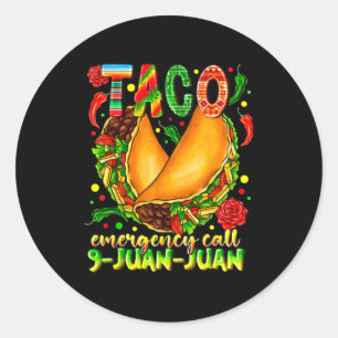 Taco Notruf 9 juan juan lustig cinco de Runder Aufkleber