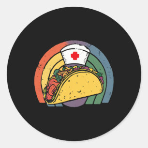 Taco Nurse Stethoscope Cinco De Mayo Nurse Women S Runder Aufkleber